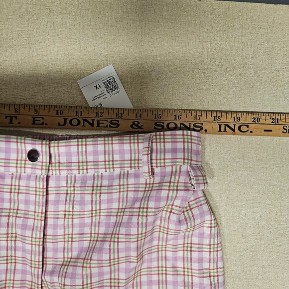 Forever 21+ Womens 1X Pink Plaid Elastic Waist Wide Leg Cargo Academia NWT - Picture 9 of 13
